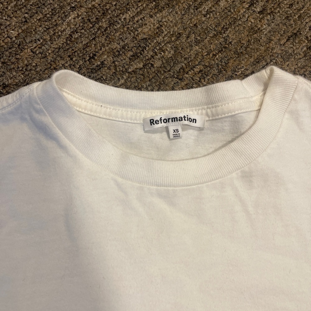 Reformation basic White T-Shirt woman’s size XL 100% cotton 90s Y2K - Picture 2 of 6